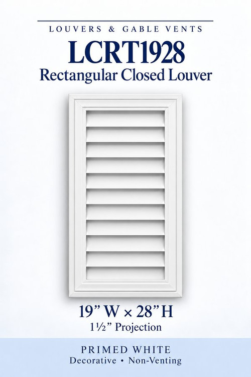LCRT1928 Rectangular Closed Louver, 19″ wide × 28″ high × 1 1/2″ projection