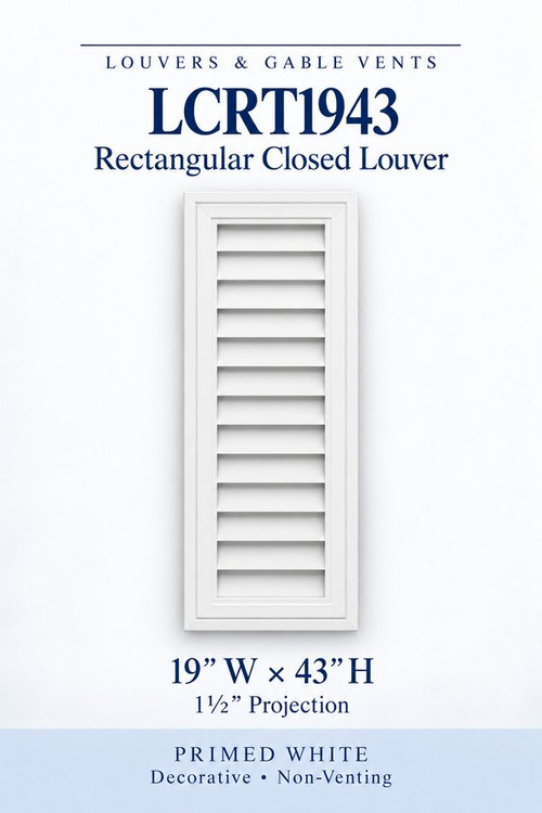 LCRT1943 Rectangular Closed Louver, 19″ wide × 43″ high × 1 1/2″ projection