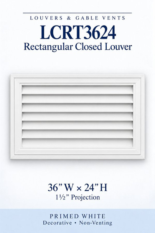 LCRT3624 Rectangular Closed Louver, 36″ wide × 24″ high × 1 1/2″ projection