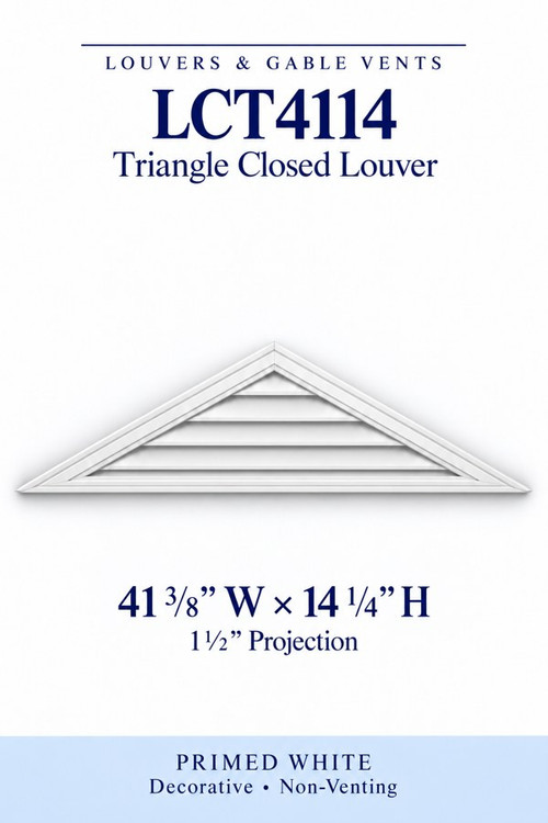 LCT4114 Triangle Closed Louver, 41 3/8″ wide × 14 1/4″ high × 1 1/2″ projection