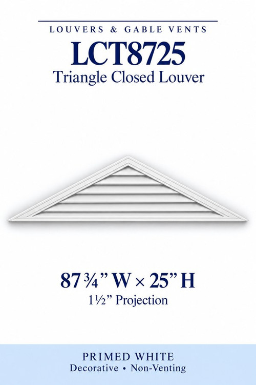 LCT8725 Triangle Closed Louver, 87 3/4″ wide × 25″ high × 1 1/2″ projection