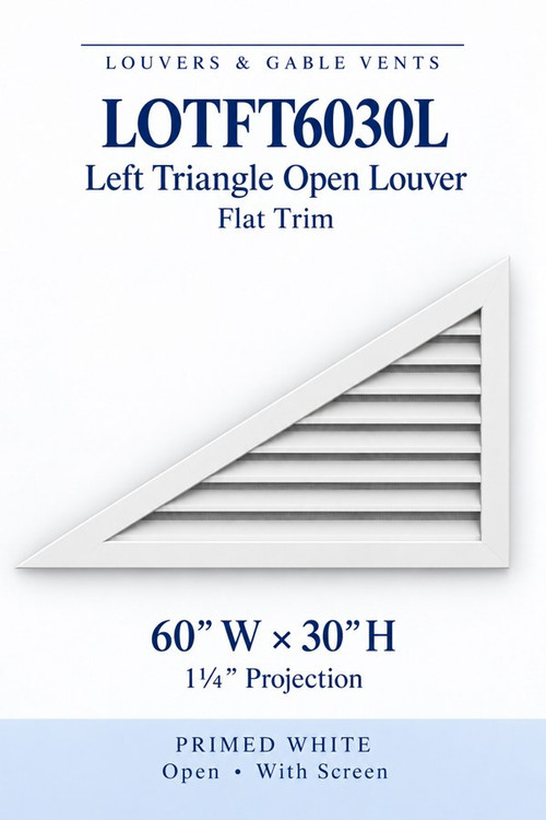 LOTFT6030L Left Triangle Flat Trim open louver profile