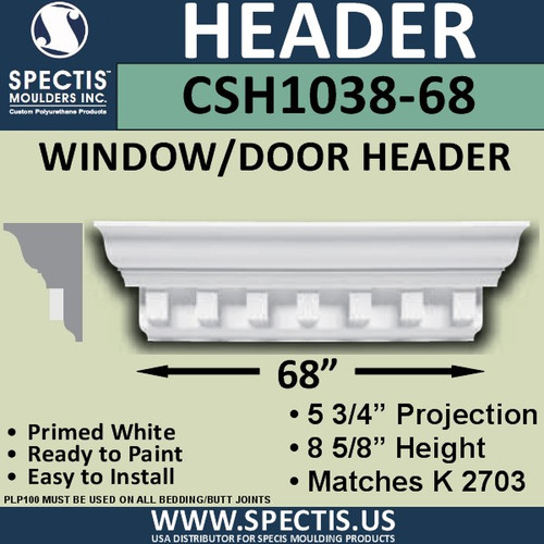 CSH1038-68 alternative 68 inch door and window header