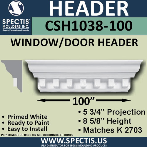 CSH1038-100 alternative 100 inch door and window header