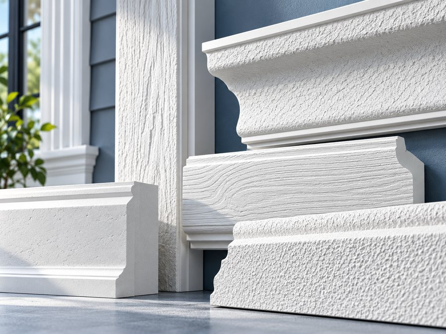Spectis textured polyurethane mouldings with a stucco stone face