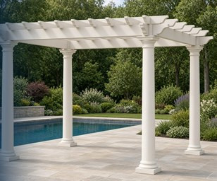 Spectis polyurethane pergola with lattice trellis