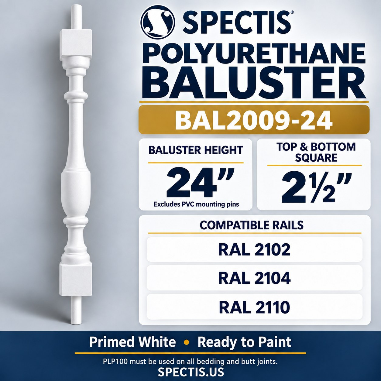 BAL2009-24 Spectis Polyurethane Baluster, profile and product information