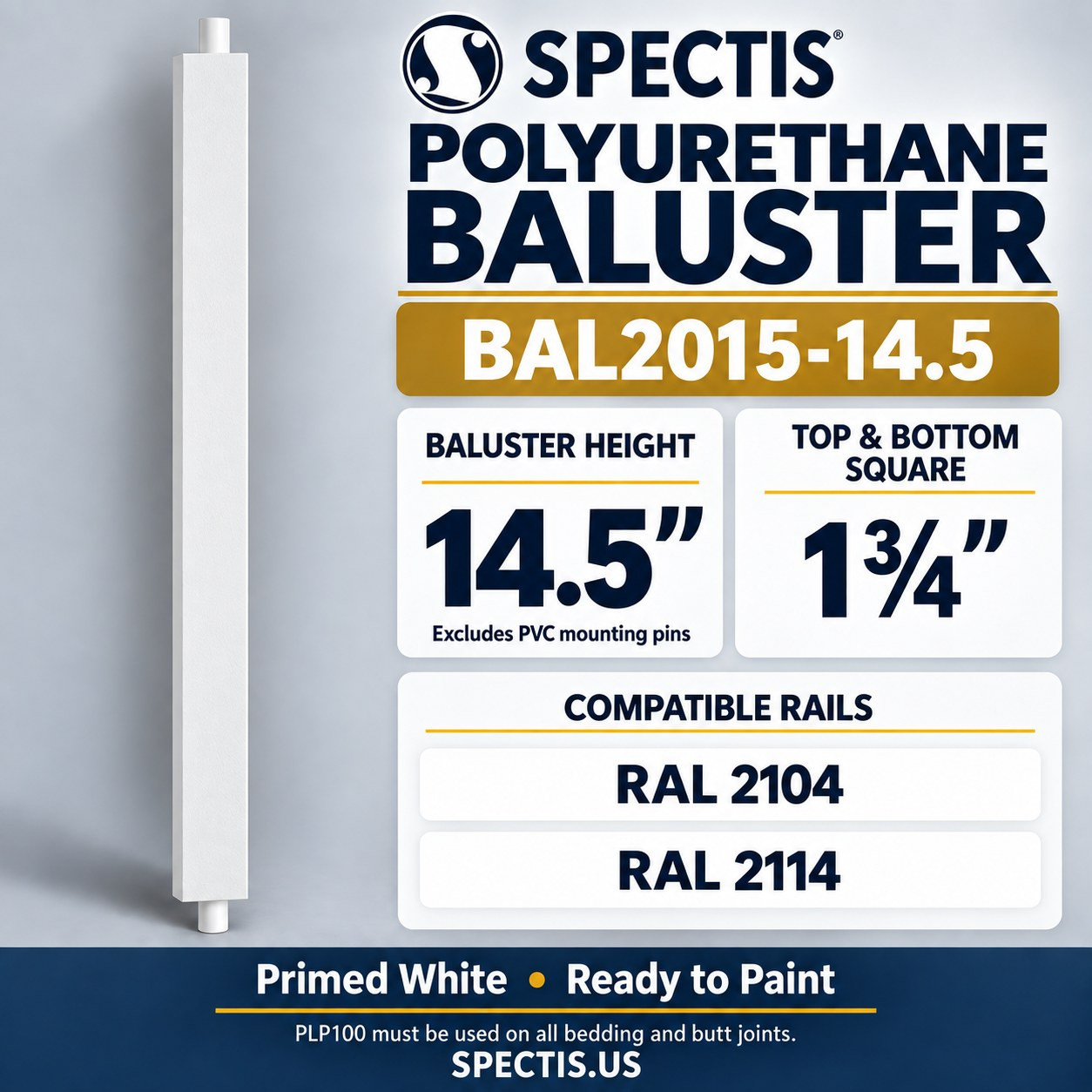 BAL2015-14.5 Spectis Polyurethane Baluster, profile and product information
