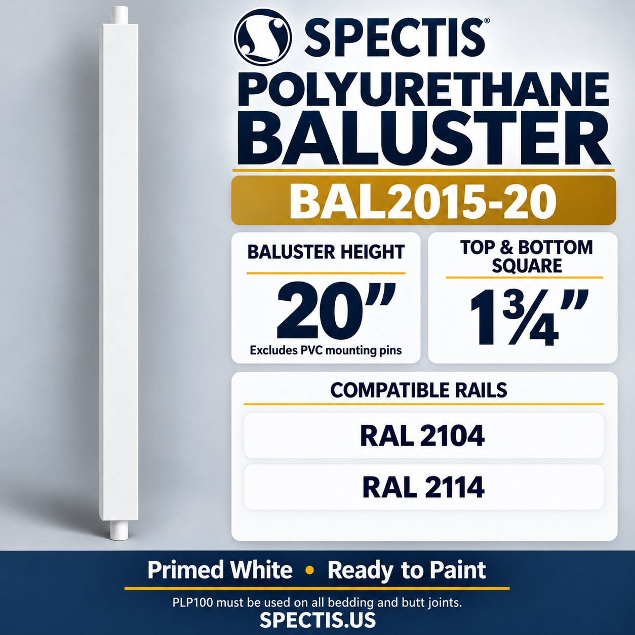 BAL2015-20 Spectis Polyurethane Baluster, profile and product information