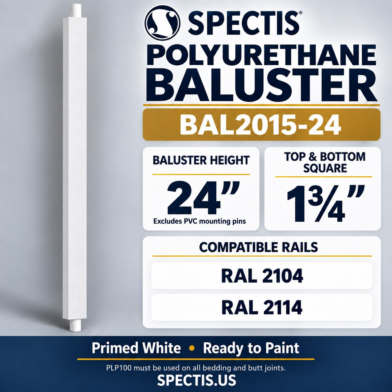 BAL2015-24 Spectis Polyurethane Baluster, profile and product information
