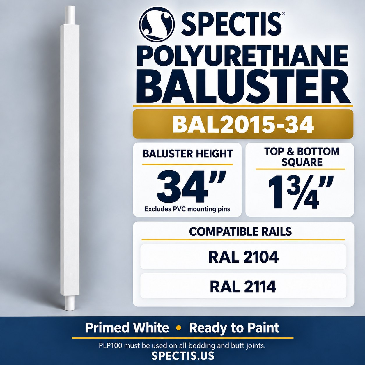 BAL2015-34 Spectis Polyurethane Baluster, profile and product information