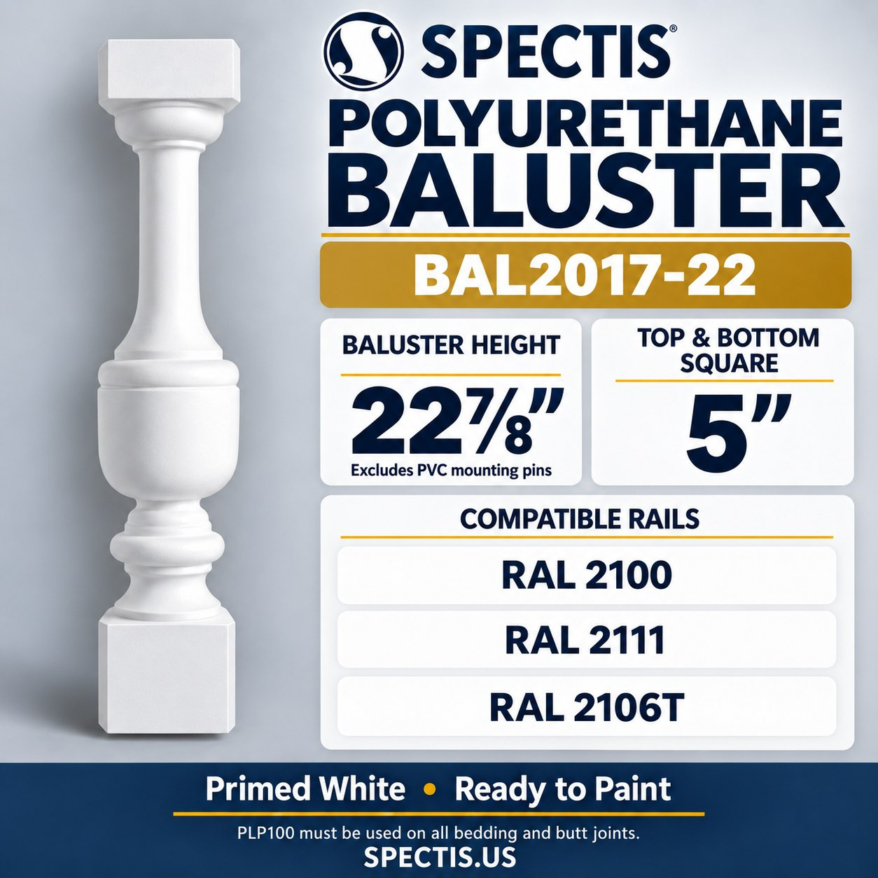 BAL2017-22 Spectis Polyurethane Baluster, profile and product information