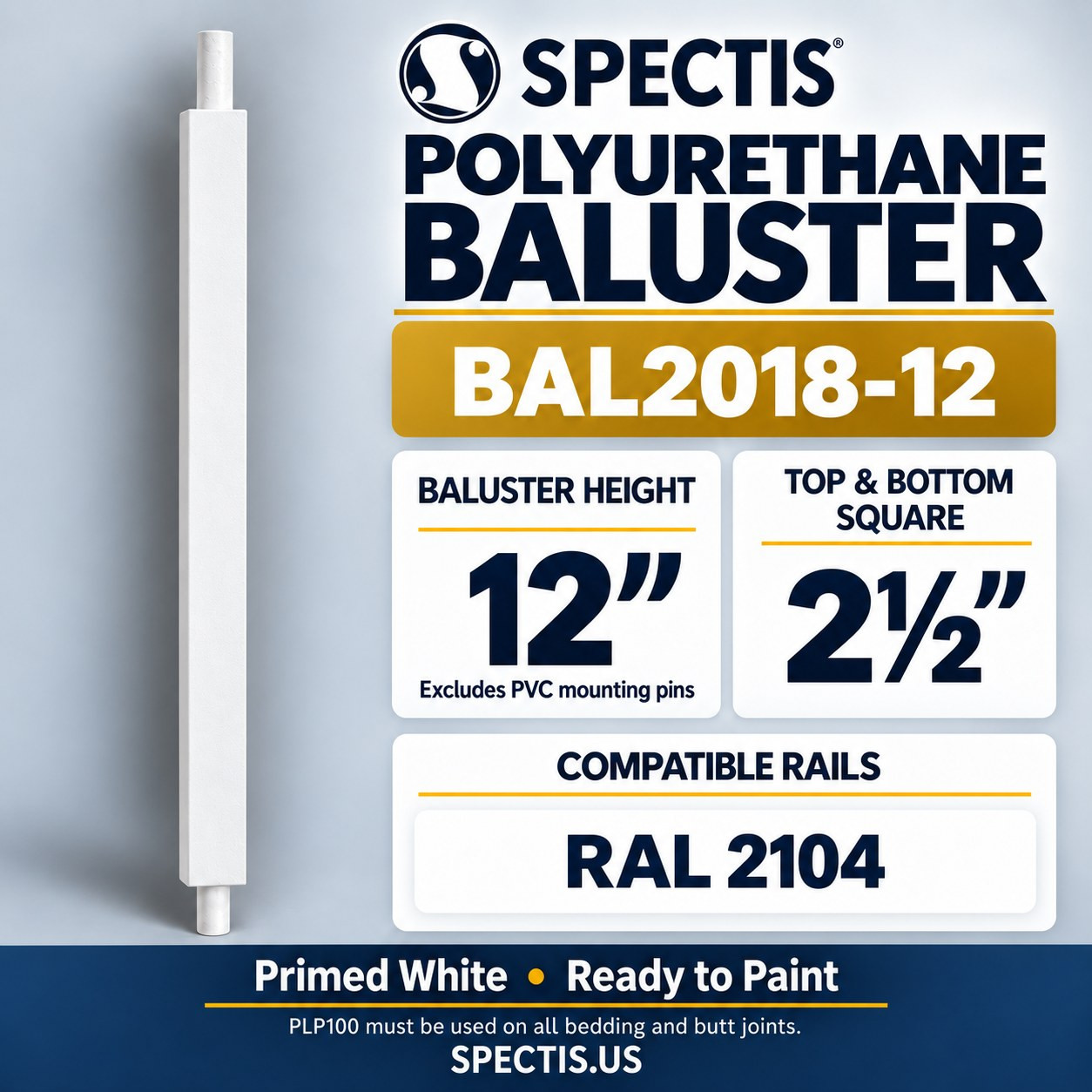 BAL2018-12 Spectis Polyurethane Baluster, profile and product information