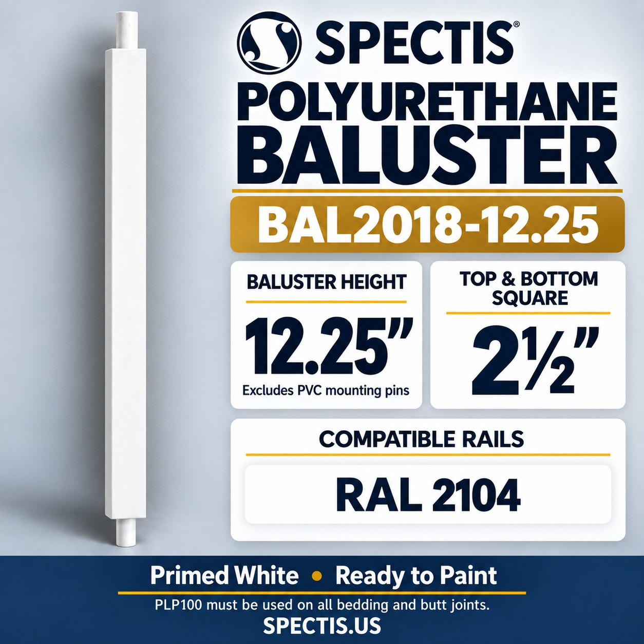 BAL2018-12.25 Spectis Polyurethane Baluster, profile and product information