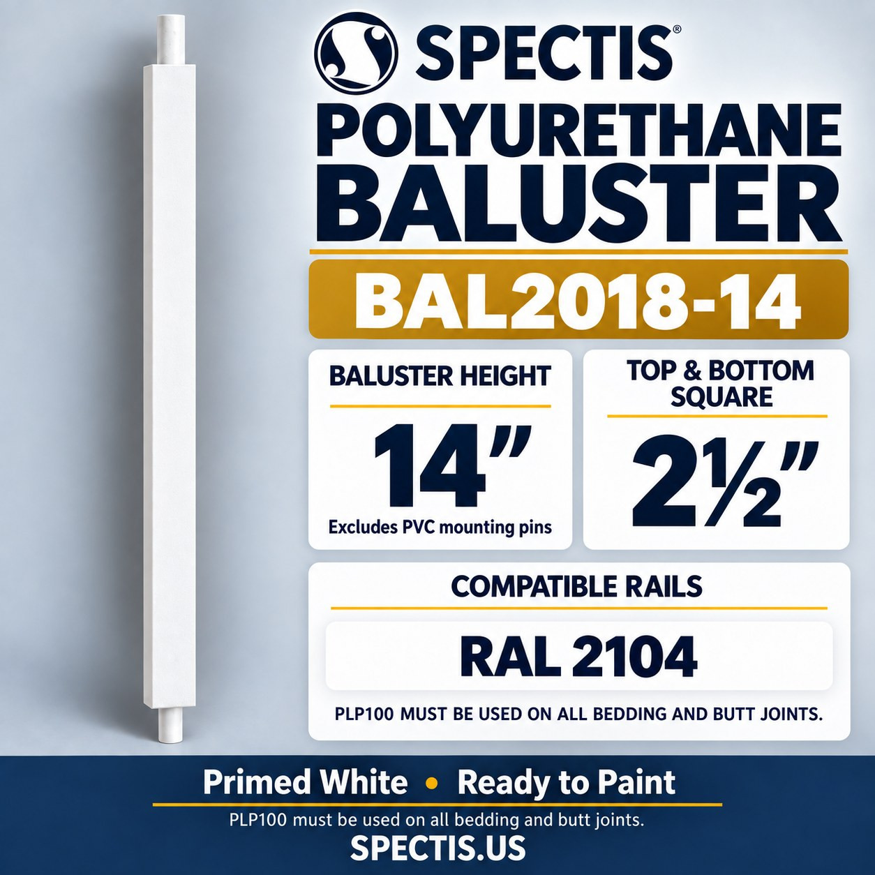 BAL2018-14 Spectis Polyurethane Baluster, profile and product information