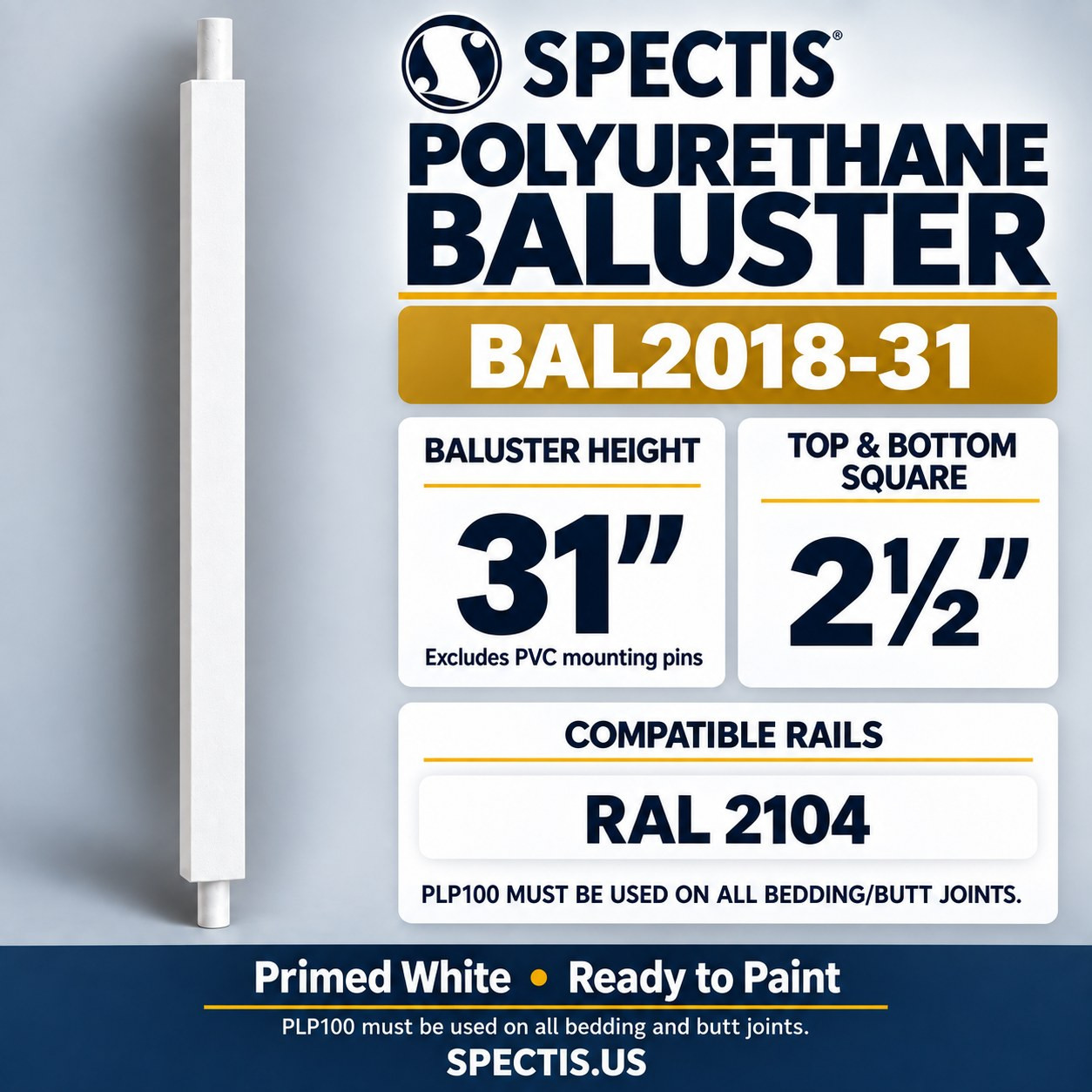BAL2018-31 Spectis Polyurethane Baluster, profile and product information