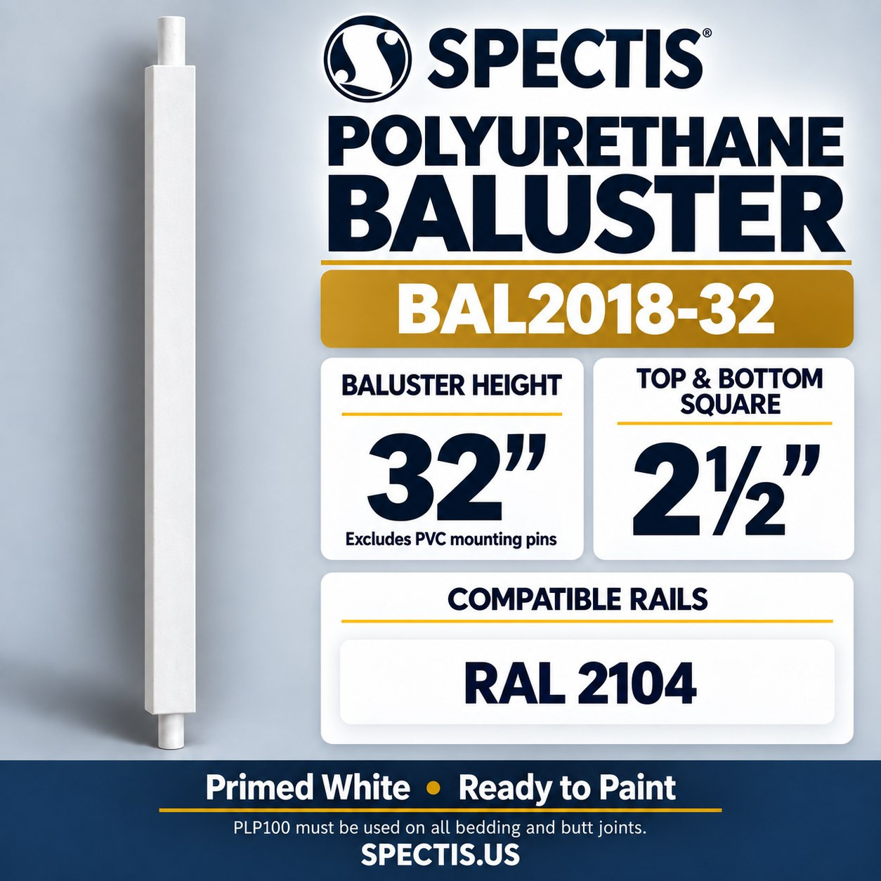 BAL2018-32 Spectis Polyurethane Baluster, profile and product information