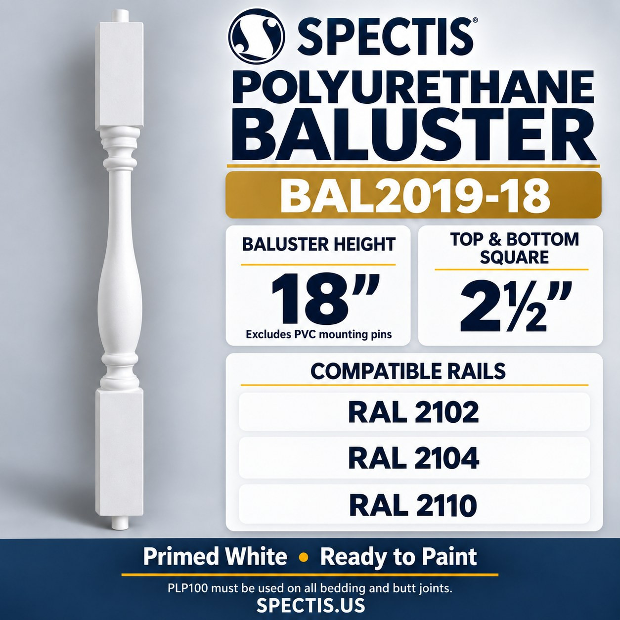 BAL2019-18 Spectis Polyurethane Baluster, profile and product information