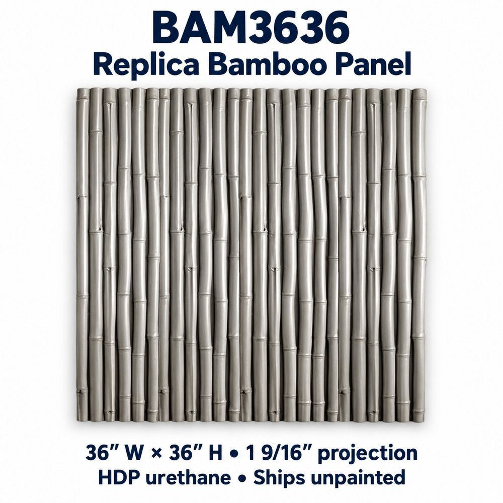 BAM3636 Replica Bamboo Panel, 36″ W × 36″ H × 1 9/16″ P
