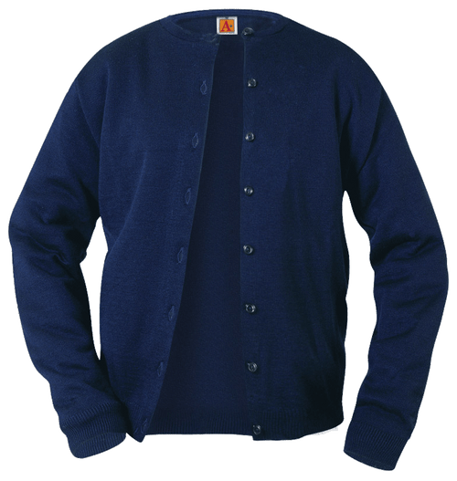 Crew Neck Fine Gauge Cardigan_ACA