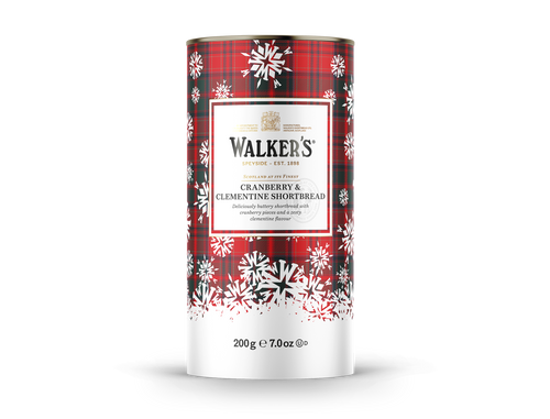 Walker's Cranberry and Clementine Shortbread Tube