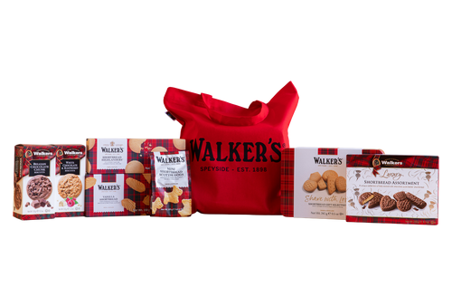 Walker's Shortbread Mother's Day Hamper showing gift bag and contents