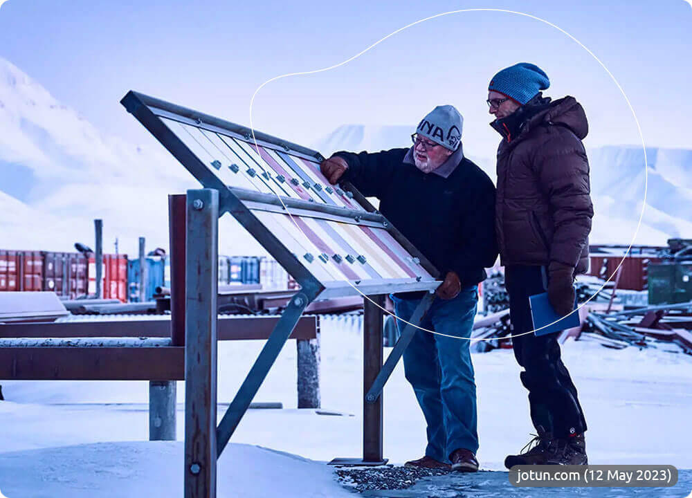 Jotuns testfaciliteit in Svalbard, in het noorden van Noorwegen.