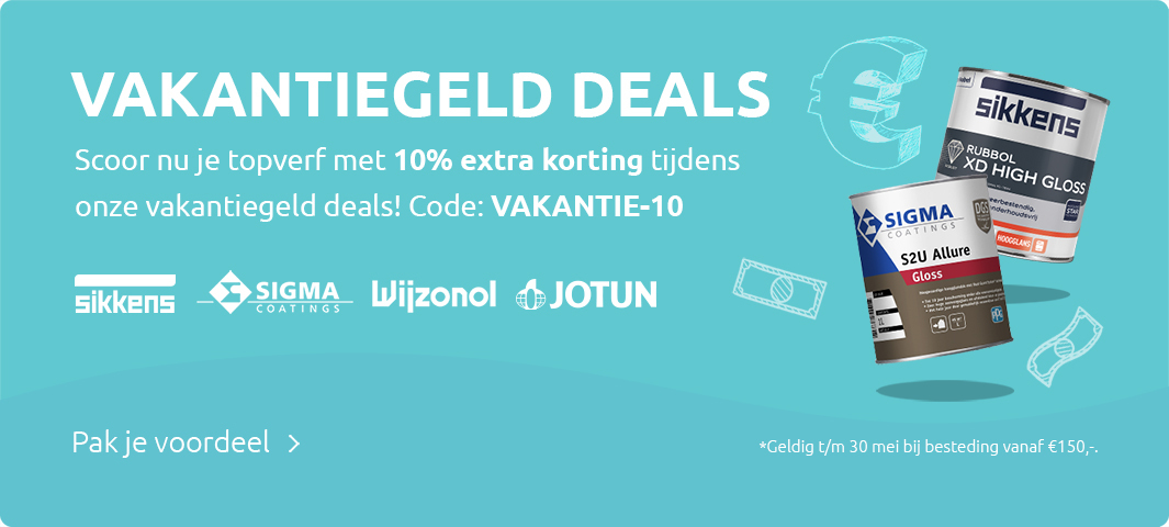 Vakantiegeld-deals, ontvang 10% extra korting op topmerken vanaf €150,-.