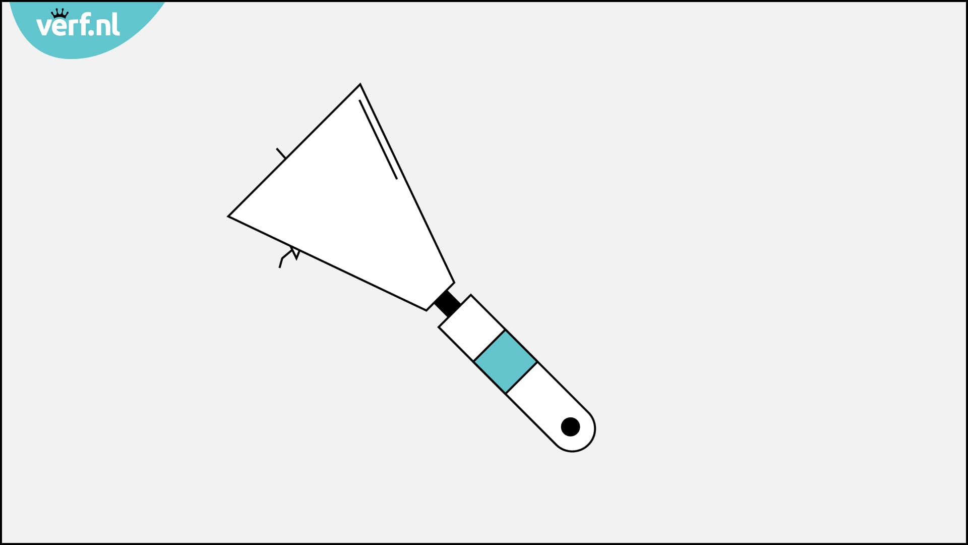 Animatie binnenmuur schilderen. Met vulmiddel en plamuurmes beschadigingen repareren.