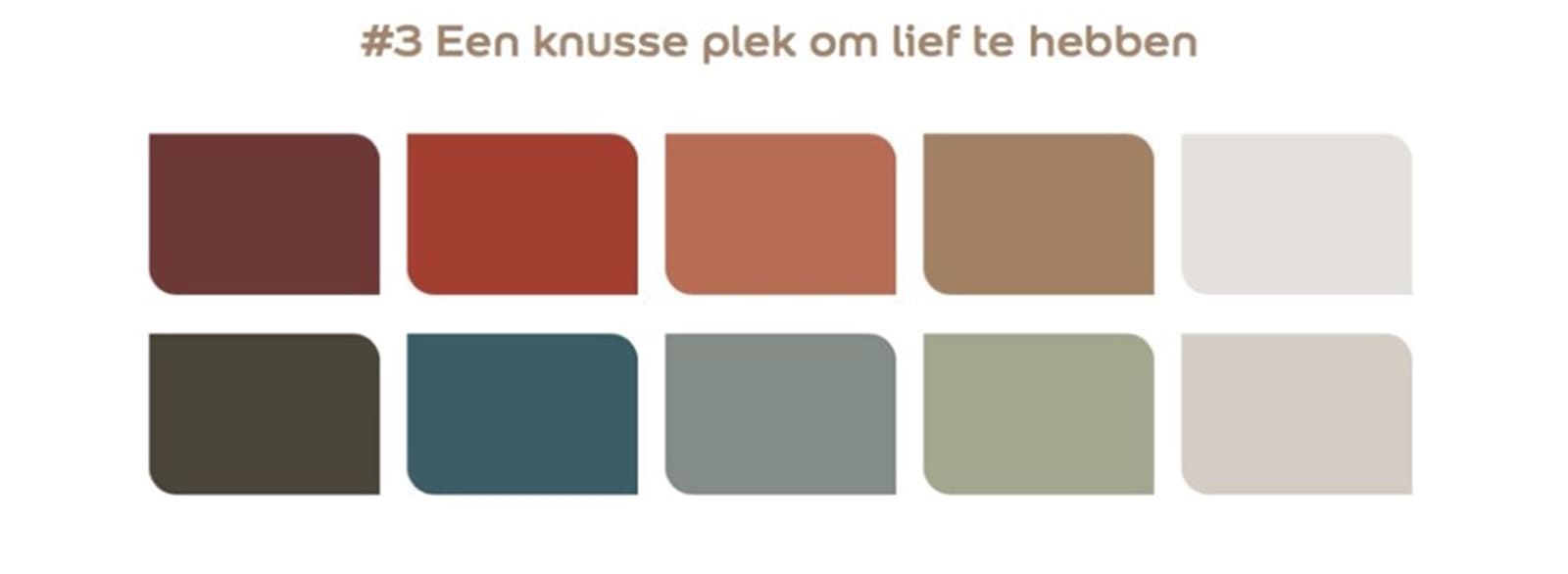 Het "Love" kleurpallet, een knusse plek om lief te hebben.