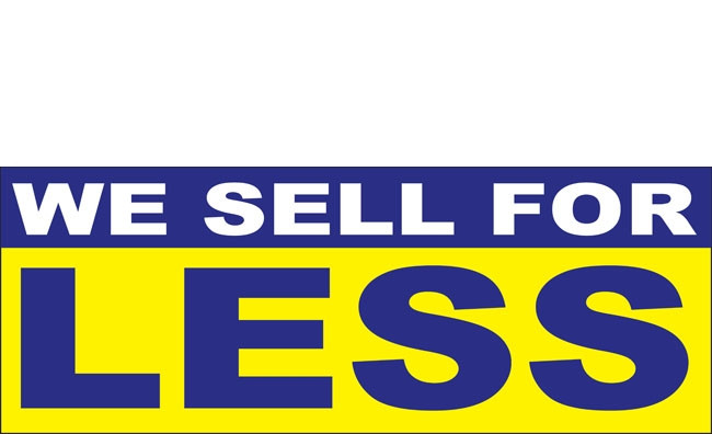We Sell For Less Banner Signs