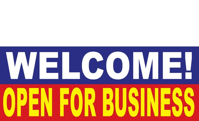 Welcome Open for Business Banner