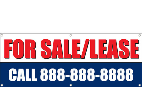 For Sale or Lease Banner with phone number