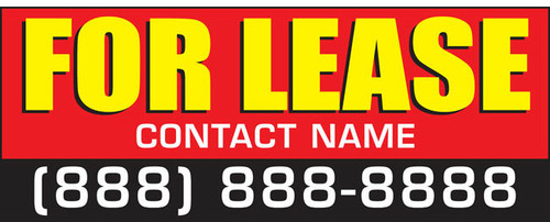 For Lease Banner Sign with personalized Phone Number and Contact Name Style 2700