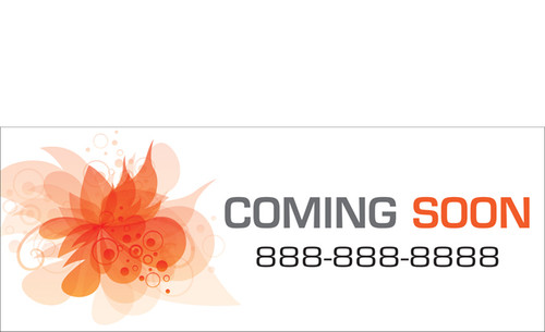 Coming Soon Banner Sign Style 2000 with customizable phone number