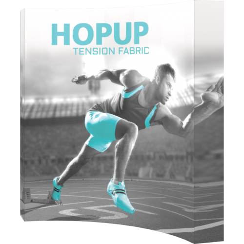 Hopup 8ft curved full graphic 3x3 with Endcaps