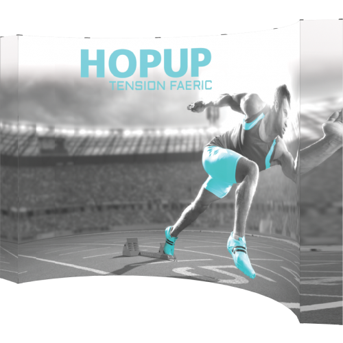 Hopup 12ft curved full graphic 5x3 with Endcaps