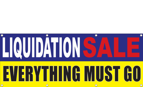 Liquidation Sale Vinyl Banner Style 1300 in Yellow and White