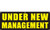 Under New Management Banners with hem and eyelets