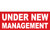 Under New Management Banner Sign Red and White Style 1500
