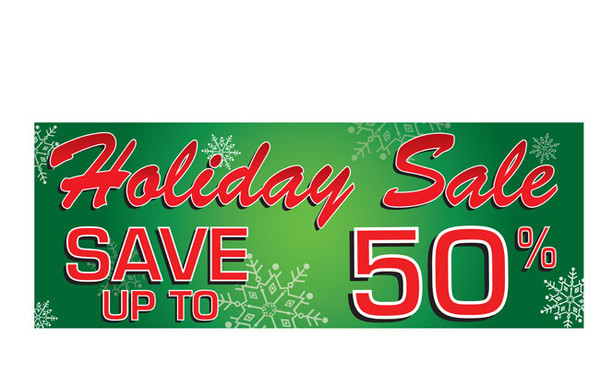 Holiday Sale Save Up To Banner sign Style 1800