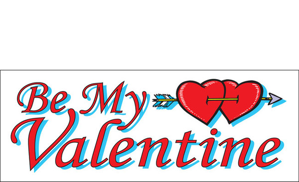 Happy Valentine's Day Banners Sign Vinyl 1000