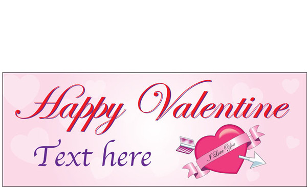 Happy Valentine's Day Banners Sign Vinyl 1700