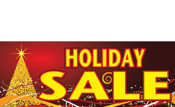 Holiday Sale Advertising Banner Sign- Red and Gold Style 5000