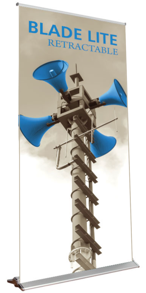 Blade Lite 1200 Retractable Banner Stand 47.25" wide single-sided banner stand, hybrid bungee/telescopic pole and padded bag