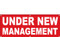 Under New Management Banner with hem and grommets