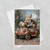 Easter Bunny Express Blank Greeting Card