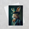 The Distinguished Mr. Harvey Hare Blank Greeting Card