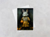 Rabbit with Jack- O- Lantern Pumpkin Blank Greeting Card