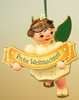 hubrig merry christmas angel ornament with scroll and golden crown